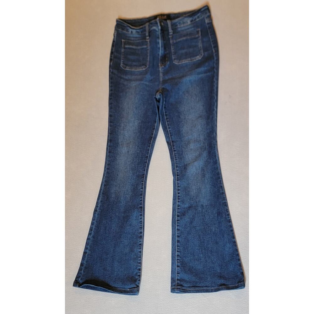 Judy Blue High Rise Front Patch Pocket Flare Jeans Size-11/30